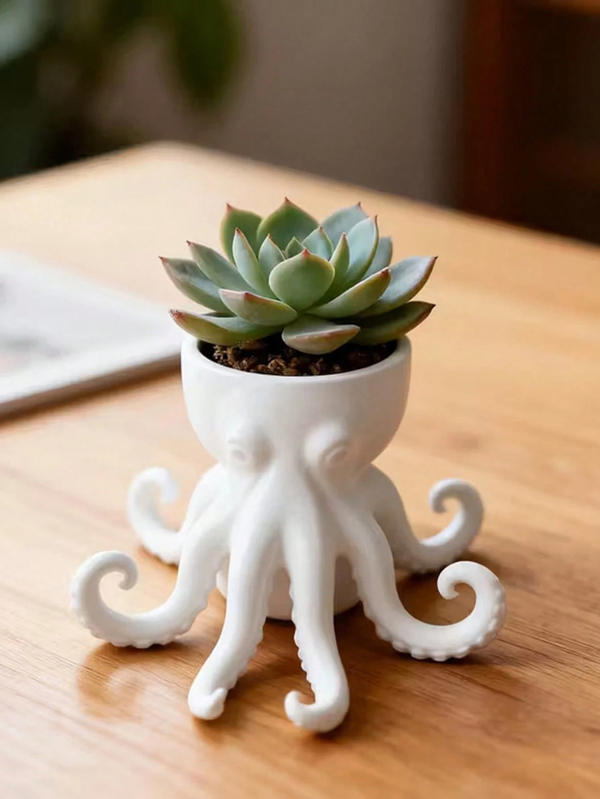 1pc Octopus Shaped Planter, Creative Succulent Plant Pot, Waterproof Octopus Planter & Desktop Storage, Suitable For Succulents, Herbs, Flowers, Vegetables, Indoor/Outdoor Gardening Decor, Desktop Sto