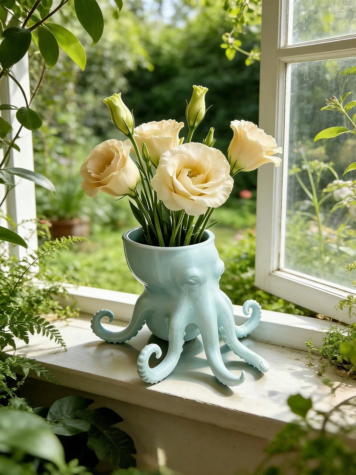 1pc Octopus Shaped Planter, Creative Succulent Plant Pot, Waterproof Octopus Planter & Desktop Storage, Suitable For Succulents, Herbs, Flowers, Vegetables, Indoor/Outdoor Gardening Decor, Desktop Sto
