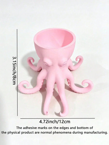 1pc Octopus Shaped Planter, Creative Succulent Plant Pot, Waterproof Octopus Planter & Desktop Storage, Suitable For Succulents, Herbs, Flowers, Vegetables, Indoor/Outdoor Gardening Decor, Desktop Sto