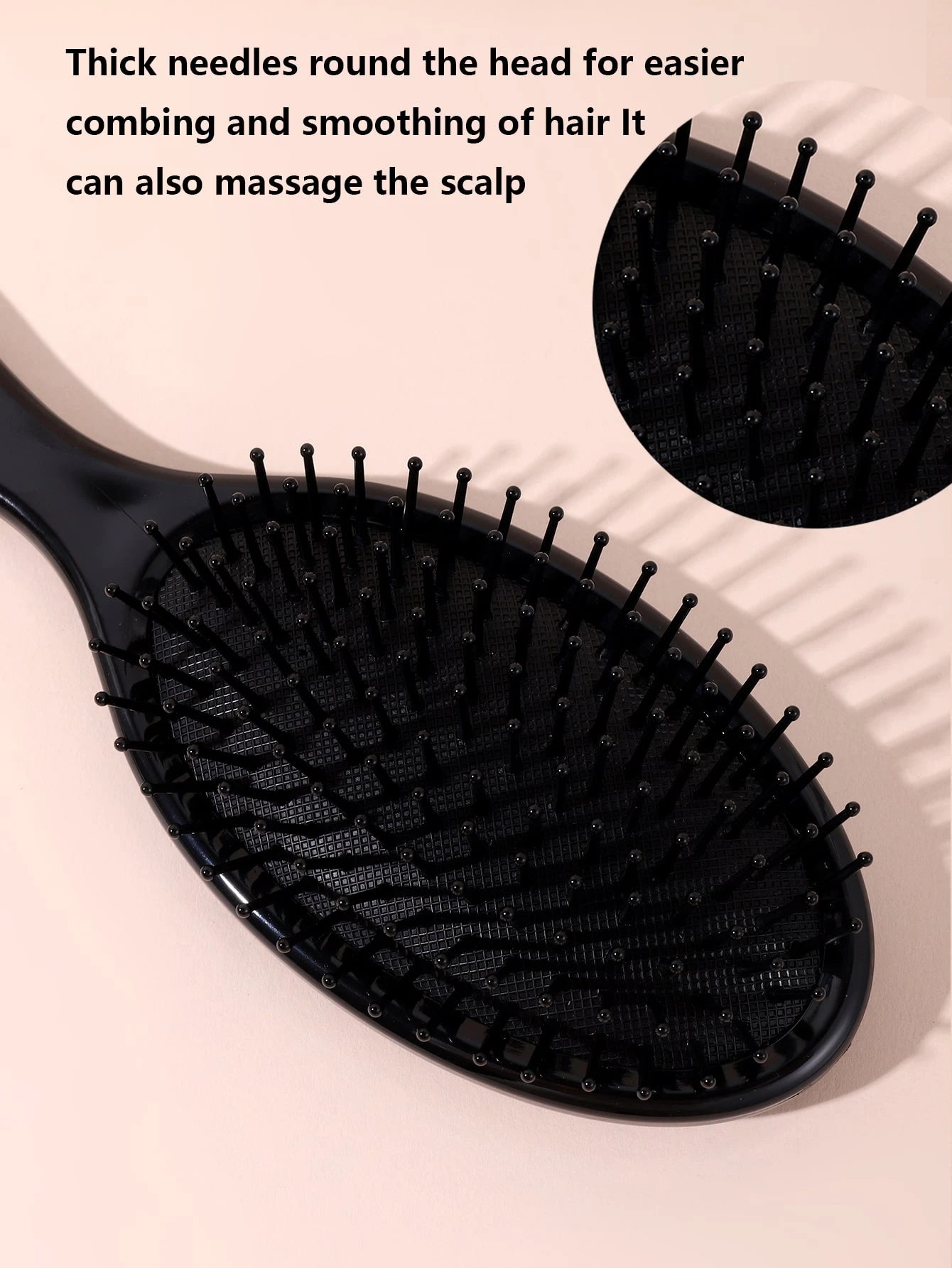 1pc Oval Massage Air Cushion Comb, Plastic Material, Easily Detangles Hair, Suitable For Blow Drying And Straightening, Air Cushion Brush For All Hair Types Including Thick/Curly/Thin/Long/Short, Dry
