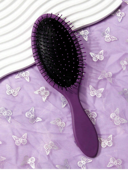 1pc Oval Massage Air Cushion Comb, Plastic Material, Easily Detangles Hair, Suitable For Blow Drying And Straightening, Air Cushion Brush For All Hair Types Including Thick/Curly/Thin/Long/Short, Dry