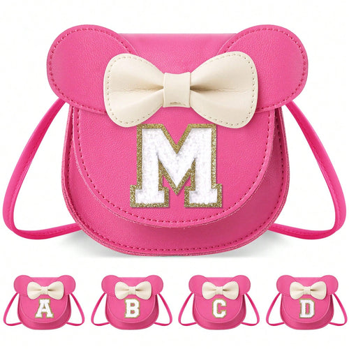 1pc Personalized Letter Novelty Wallet Mouse Ear Bow Girls Crossbody Bag