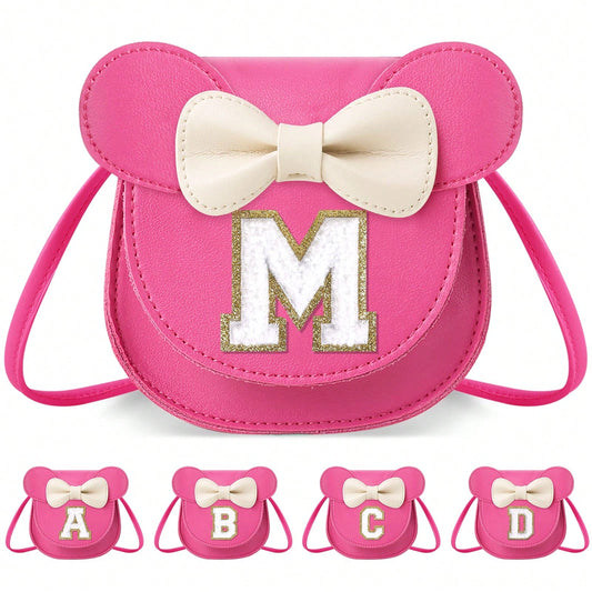 1pc Personalized Letter Novelty Wallet Mouse Ear Bow Girls Crossbody Bag