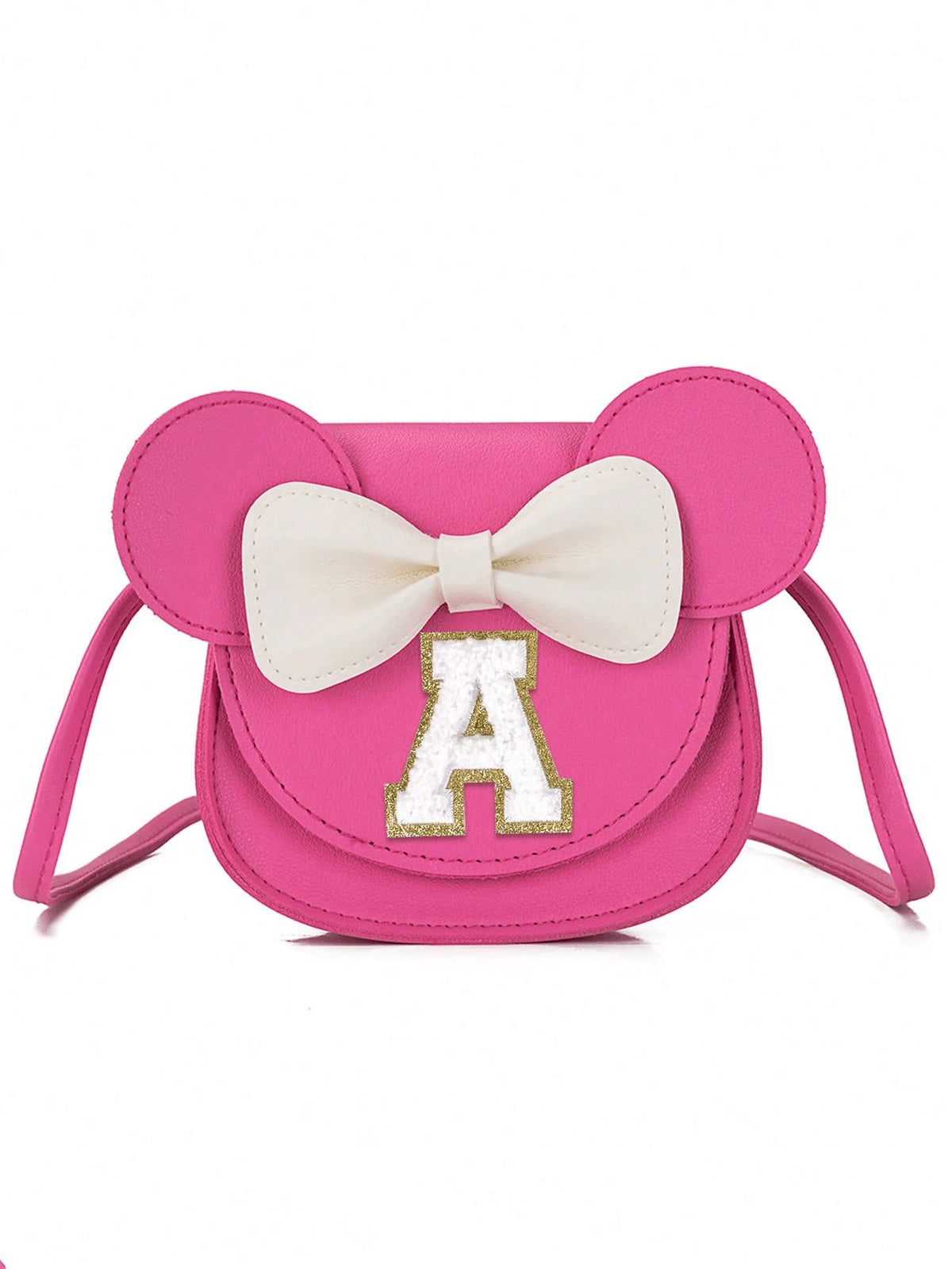 1pc Personalized Letter Novelty Wallet Mouse Ear Bow Girls Crossbody Bag