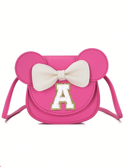 1pc Personalized Letter Novelty Wallet Mouse Ear Bow Girls Crossbody Bag