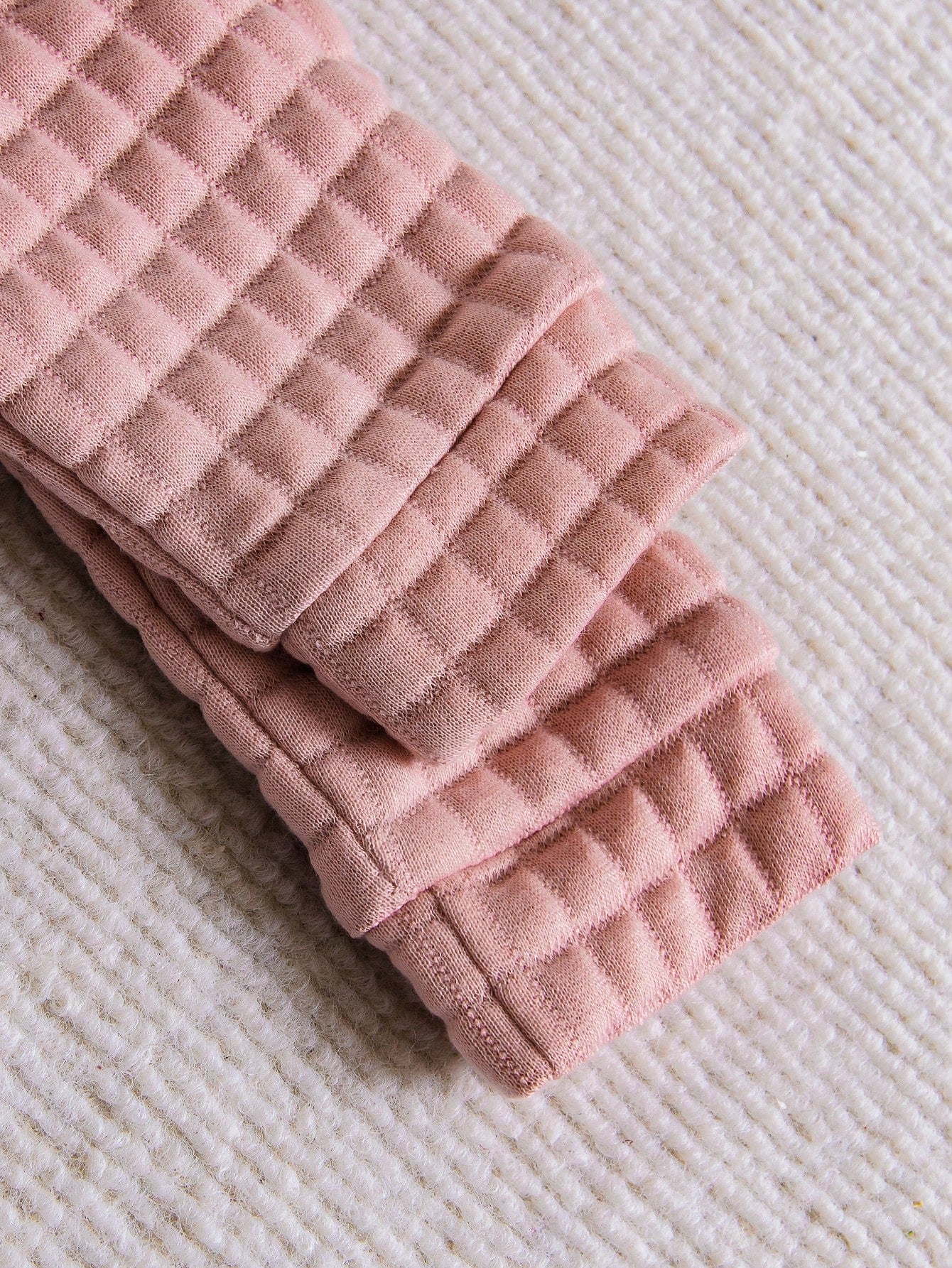 1pc Pink 3D Bunny Ear Design Cute Plush Infant One-Piece Pajamas, Suitable For Autumn/Winter