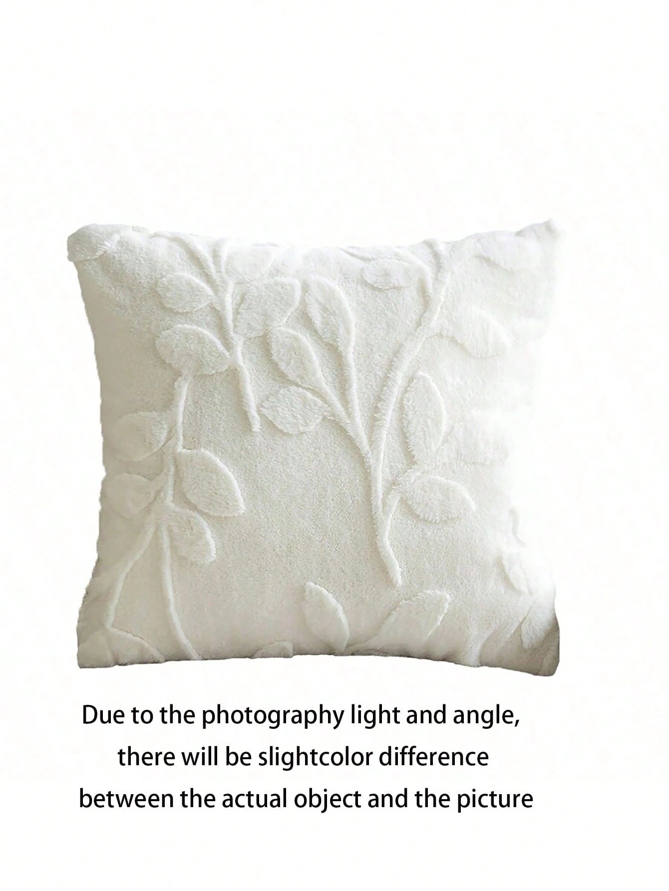 1pc Plush Embossed Pillowcase (Pillow Core Not Included), Simple Style Square Pillow Cover Suitable For Living Room And Bedroom, All Seasons