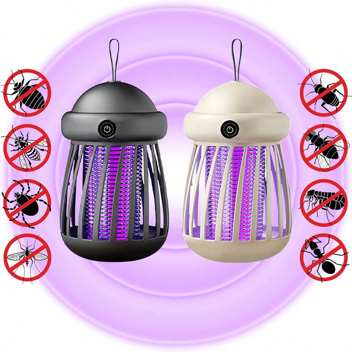 1pc Portable LED Camping Mosquito Repelling Light, Outdoor Rechargeable Lighting Lamp, Multi-Functional Emergency Light, LED Tent Lamp, Camping Accessories