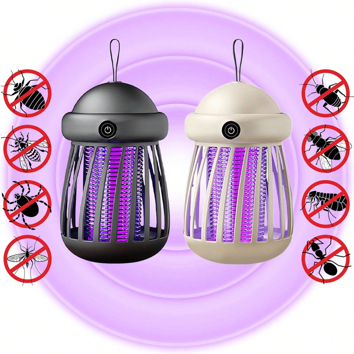 1pc Portable LED Camping Mosquito Repelling Light, Outdoor Rechargeable Lighting Lamp, Multi-Functional Emergency Light, LED Tent Lamp, Camping Accessories