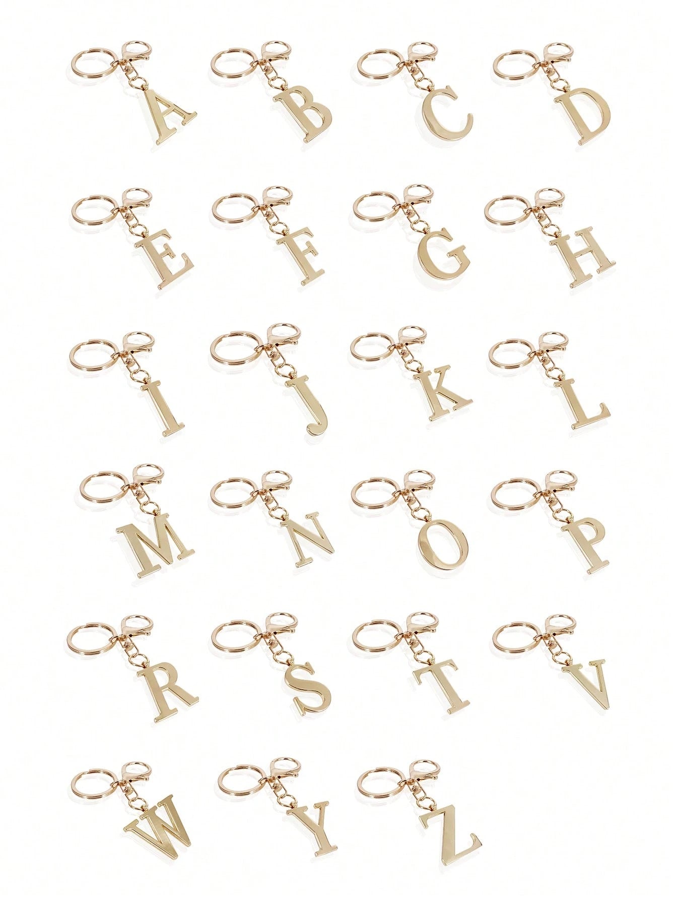 1pc Premium Elegant Gold Letter Keychain, A-Z Alphabet 3D Pendant, Fashionable Alloy Keyring, Bag/Backpack Charm, Car Key Chain, Perfect Accessory For Women, Great Gift For Couples, Friends, Family, C