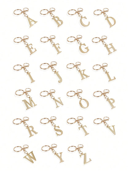 1pc Premium Elegant Gold Letter Keychain, A-Z Alphabet 3D Pendant, Fashionable Alloy Keyring, Bag/Backpack Charm, Car Key Chain, Perfect Accessory For Women, Great Gift For Couples, Friends, Family, C