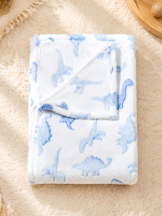 1pc Printed Soft Plush Baby Blanket, Swaddle Wrap, Cozy Infant Stroller Blanket, Fluffy Crawling Mat For Newborn Girl Boy, Baby Crib Bedding, Nursery Decor, Newborn Baby Shower Gift
