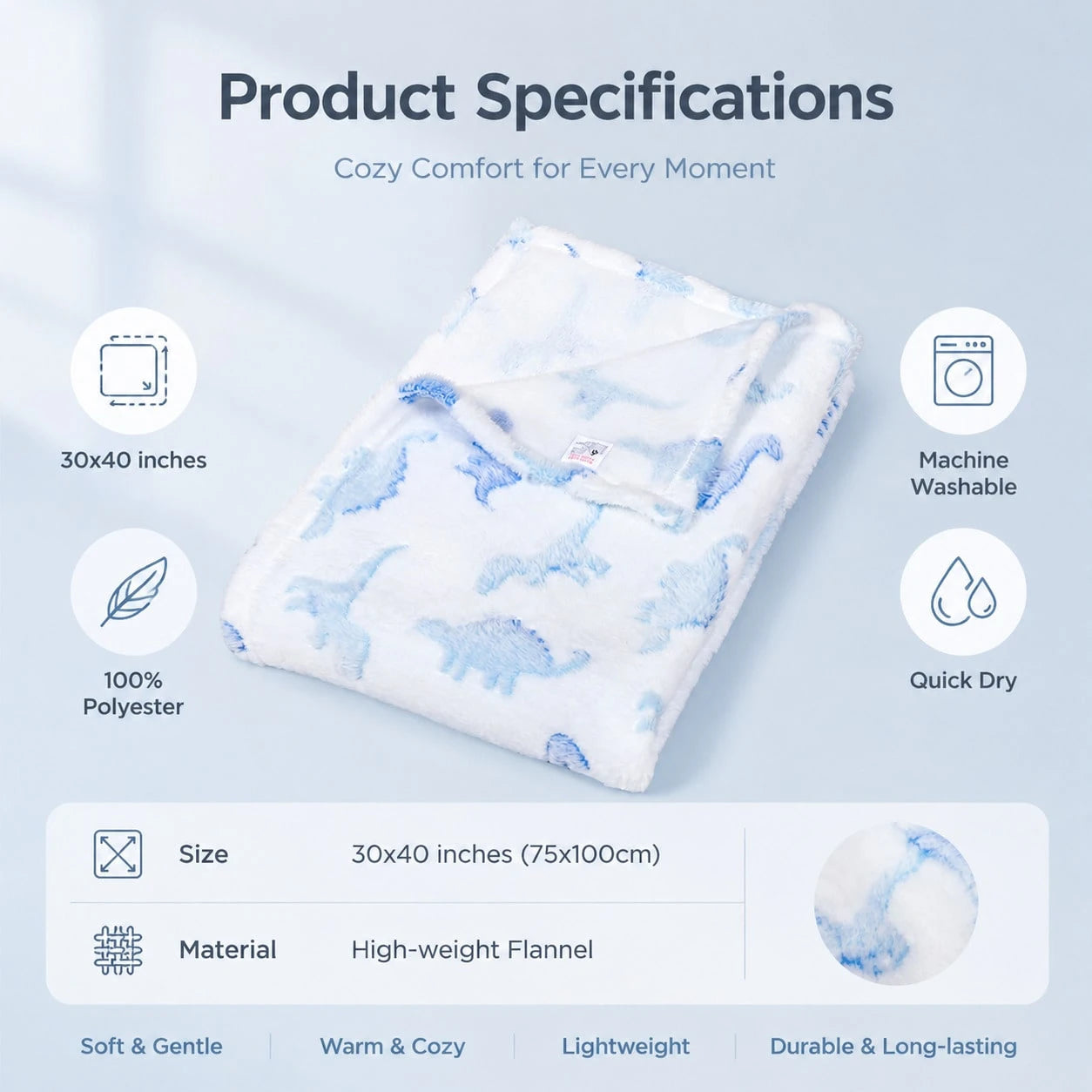 1pc Printed Soft Plush Baby Blanket, Swaddle Wrap, Cozy Infant Stroller Blanket, Fluffy Crawling Mat For Newborn Girl Boy, Baby Crib Bedding, Nursery Decor, Newborn Baby Shower Gift