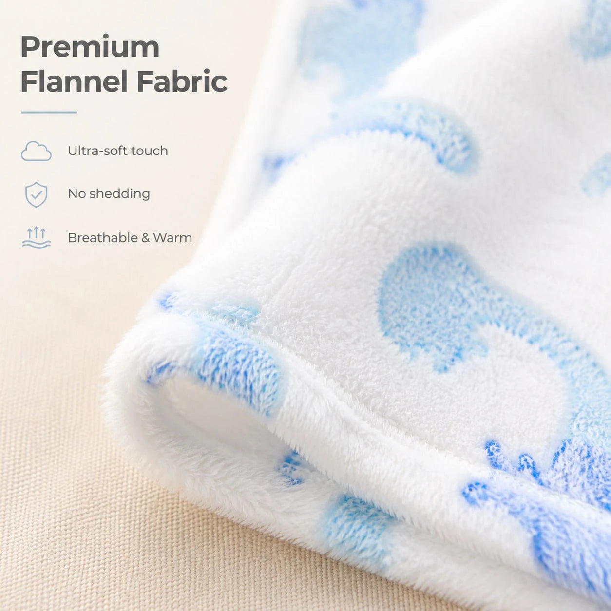 1pc Printed Soft Plush Baby Blanket, Swaddle Wrap, Cozy Infant Stroller Blanket, Fluffy Crawling Mat For Newborn Girl Boy, Baby Crib Bedding, Nursery Decor, Newborn Baby Shower Gift