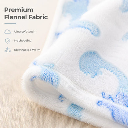 1pc Printed Soft Plush Baby Blanket, Swaddle Wrap, Cozy Infant Stroller Blanket, Fluffy Crawling Mat For Newborn Girl Boy, Baby Crib Bedding, Nursery Decor, Newborn Baby Shower Gift