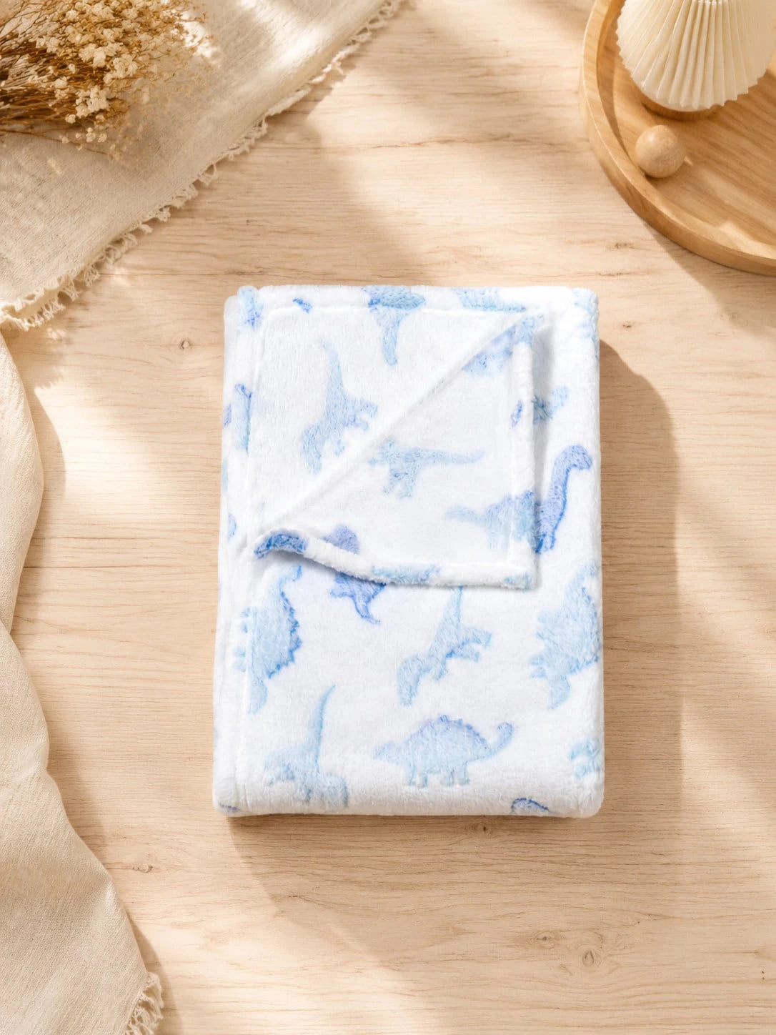 1pc Printed Soft Plush Baby Blanket, Swaddle Wrap, Cozy Infant Stroller Blanket, Fluffy Crawling Mat For Newborn Girl Boy, Baby Crib Bedding, Nursery Decor, Newborn Baby Shower Gift