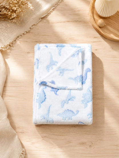 1pc Printed Soft Plush Baby Blanket, Swaddle Wrap, Cozy Infant Stroller Blanket, Fluffy Crawling Mat For Newborn Girl Boy, Baby Crib Bedding, Nursery Decor, Newborn Baby Shower Gift