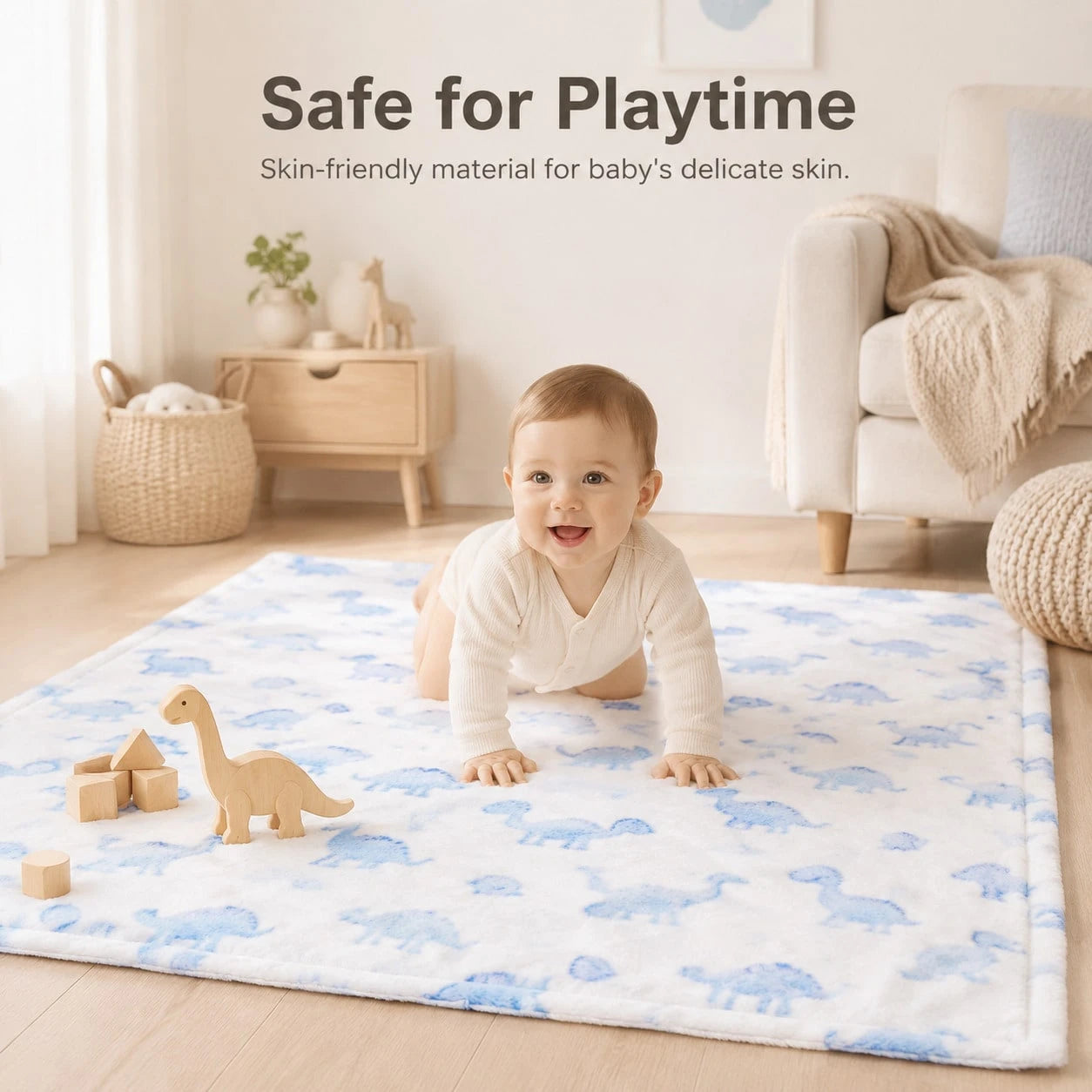 1pc Printed Soft Plush Baby Blanket, Swaddle Wrap, Cozy Infant Stroller Blanket, Fluffy Crawling Mat For Newborn Girl Boy, Baby Crib Bedding, Nursery Decor, Newborn Baby Shower Gift