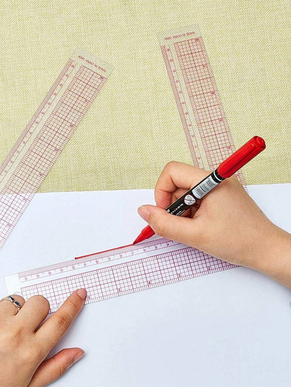 1pc Professional Sewing Ruler Set- L-Shaped Ruler, French Curve Ruler And 90 Degree Ruler, For Precise Garment Pattern Making And Clothing Design- Random Style
