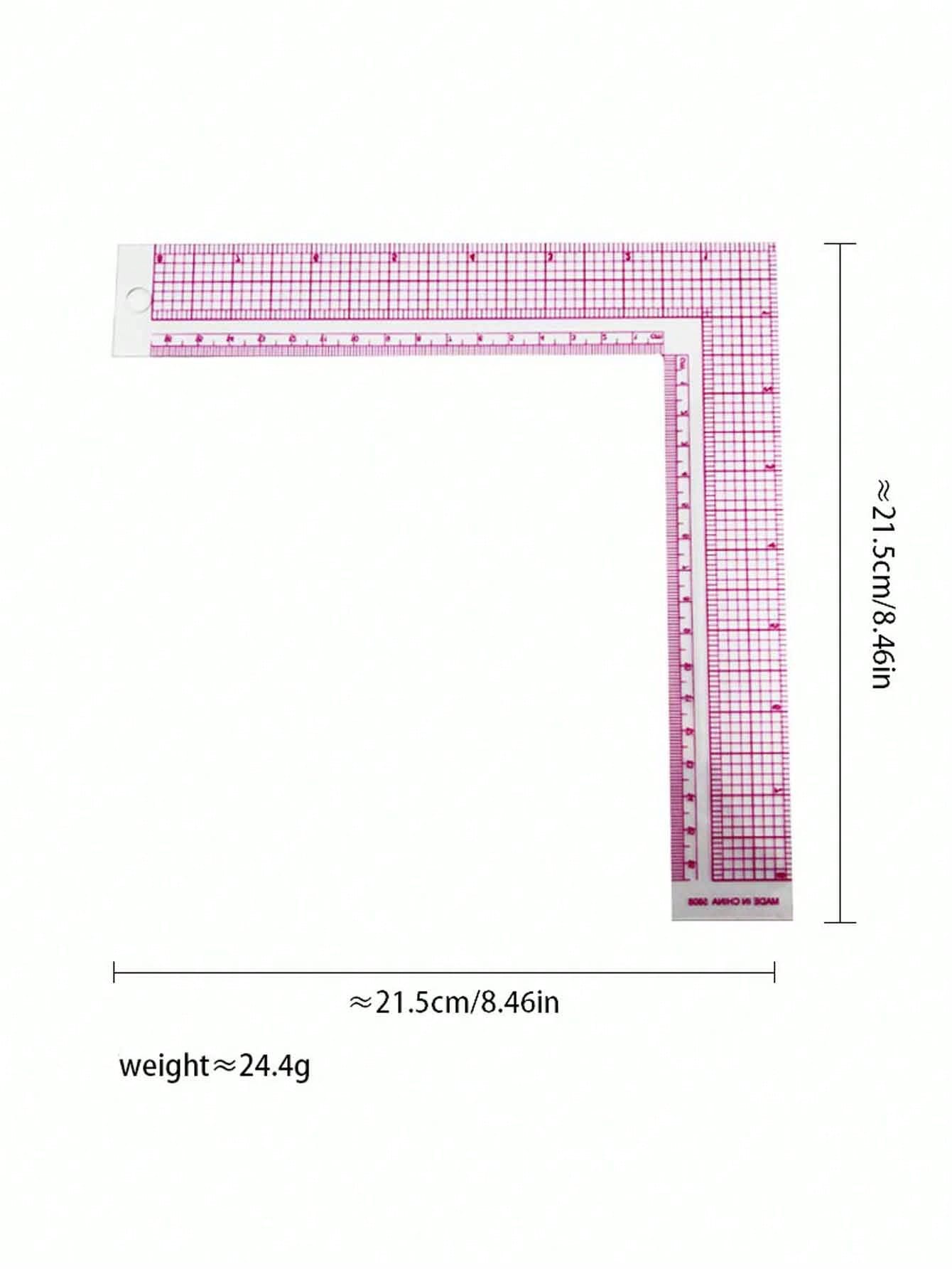 1pc Professional Sewing Ruler Set- L-Shaped Ruler, French Curve Ruler And 90 Degree Ruler, For Precise Garment Pattern Making And Clothing Design- Random Style