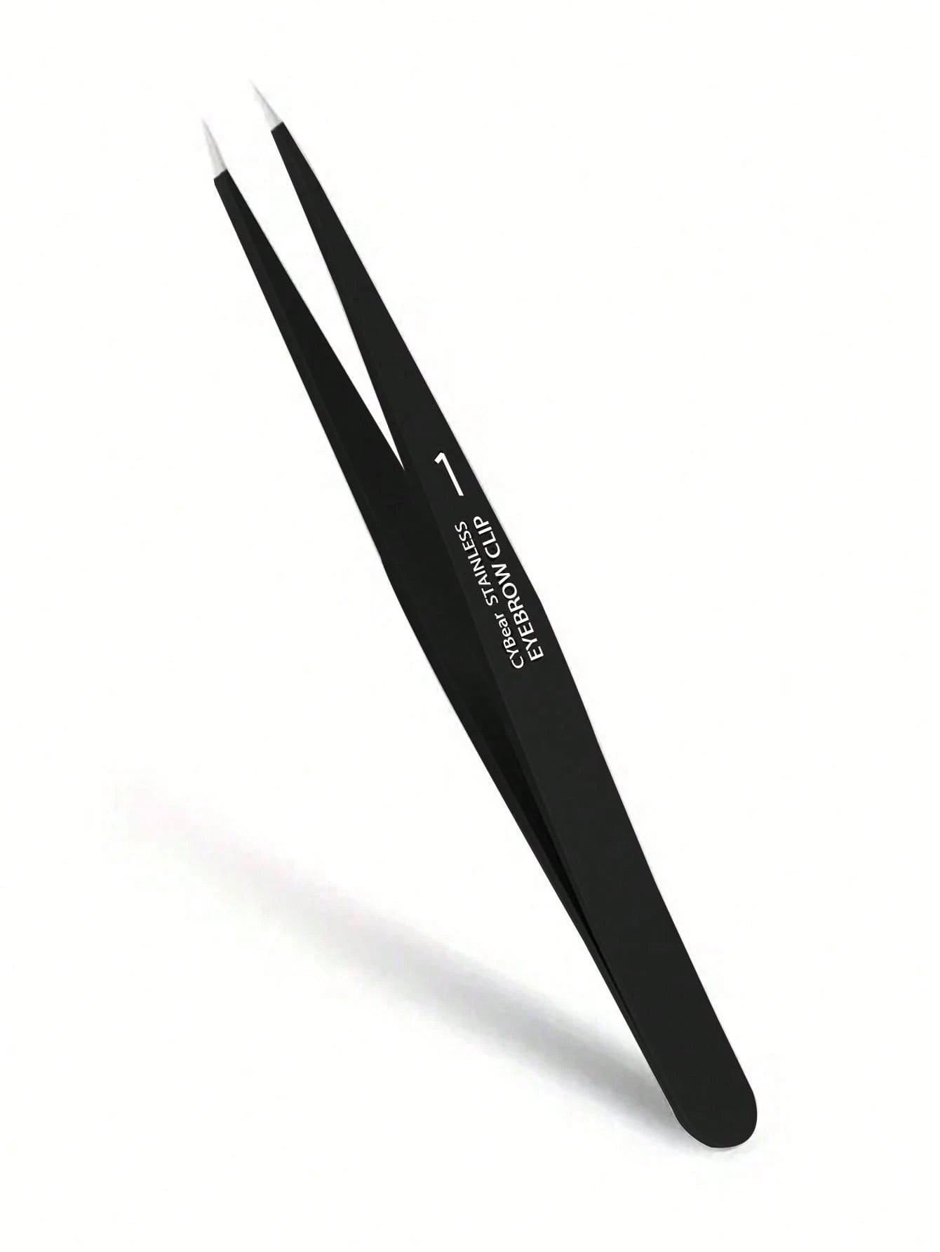 1pc Professional Stainless Steel Precision Tweezers, Odorless High Accuracy Grip, Suitable For Facial Hair, Thorns, Follicular Keratosis- Eyebrow, Chin And Body Hair Removal- Black