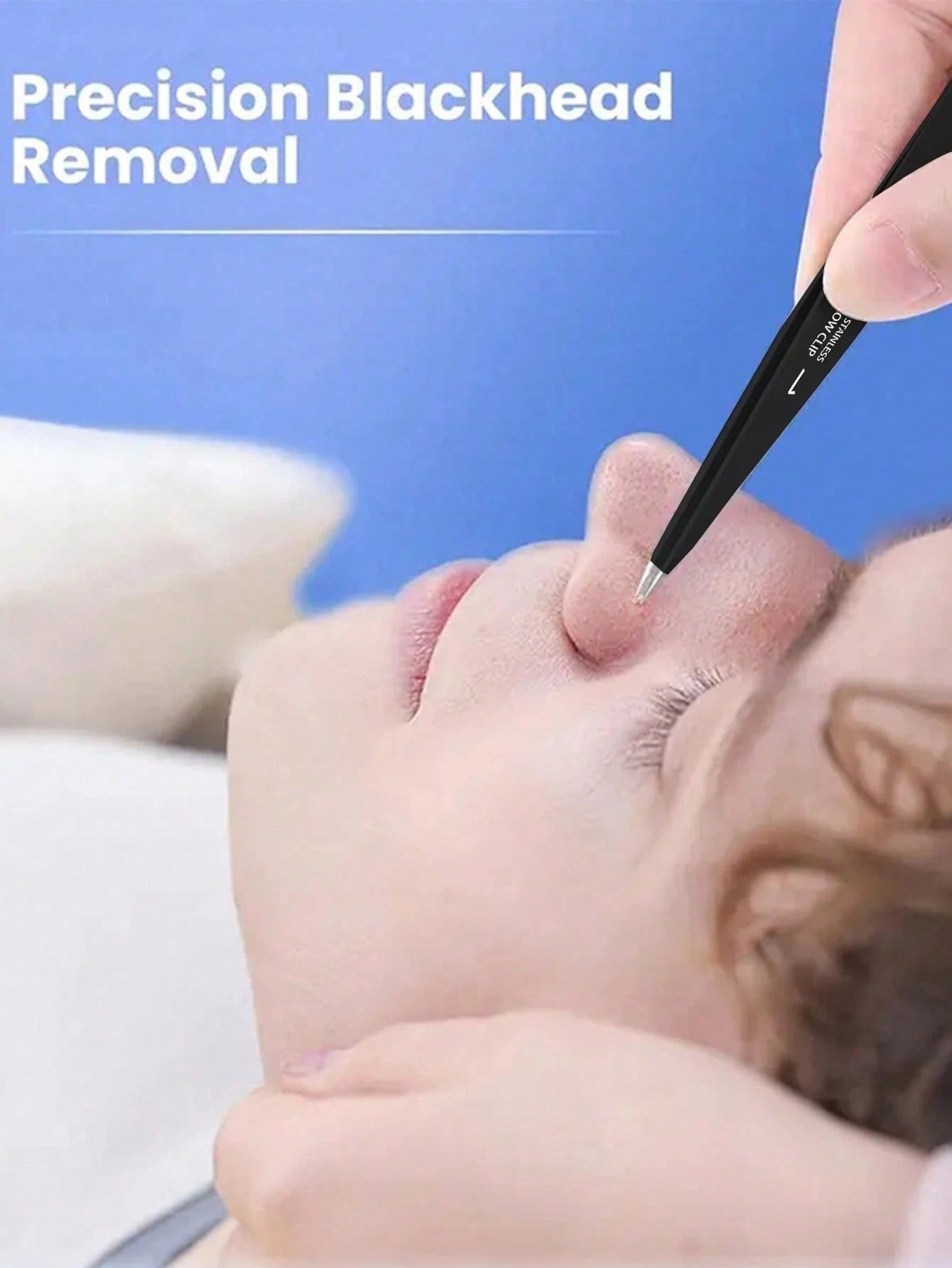 1pc Professional Stainless Steel Precision Tweezers, Odorless High Accuracy Grip, Suitable For Facial Hair, Thorns, Follicular Keratosis- Eyebrow, Chin And Body Hair Removal- Black