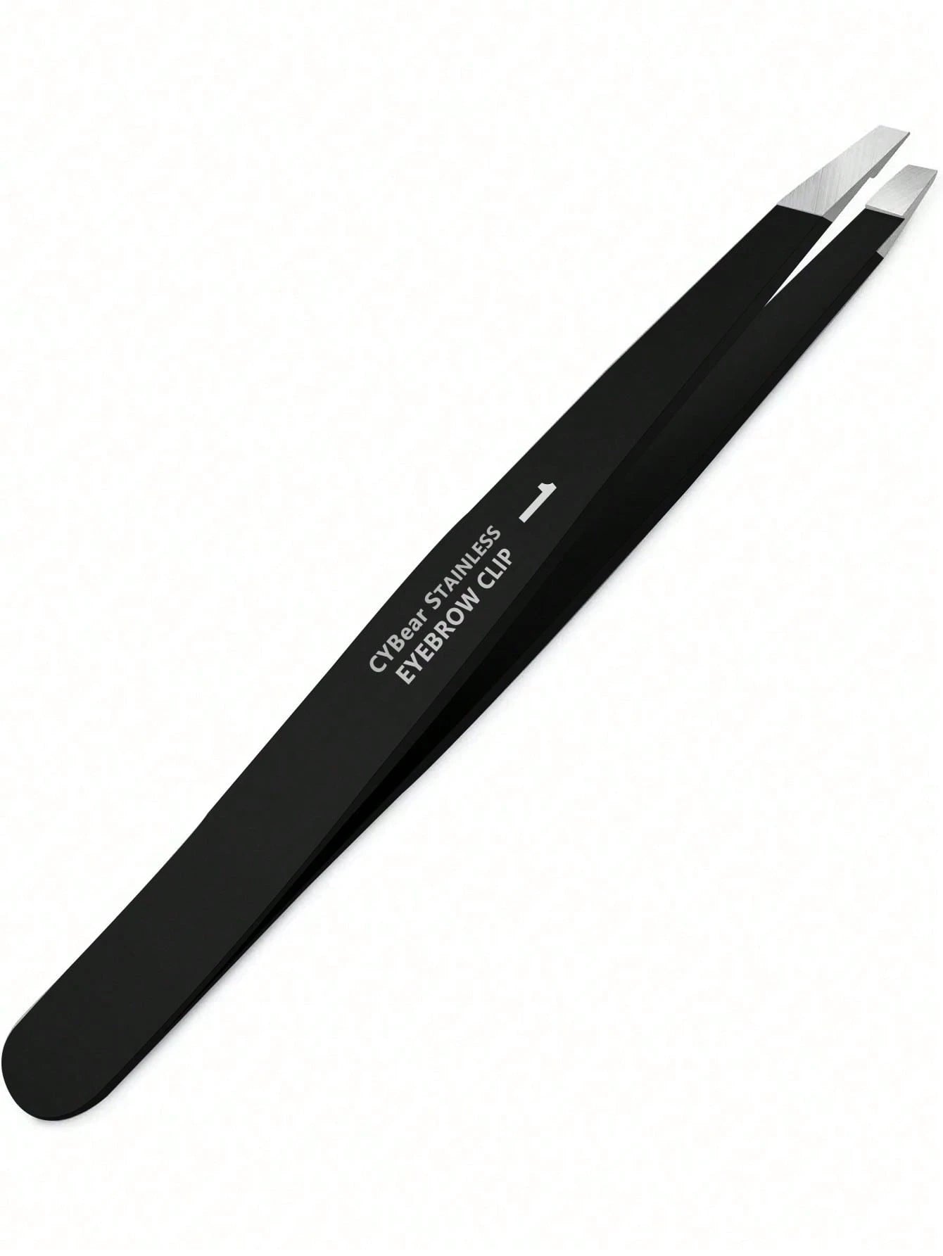 1pc Professional Stainless Steel Precision Tweezers, Odorless High Accuracy Grip, Suitable For Facial Hair, Thorns, Follicular Keratosis- Eyebrow, Chin And Body Hair Removal- Black