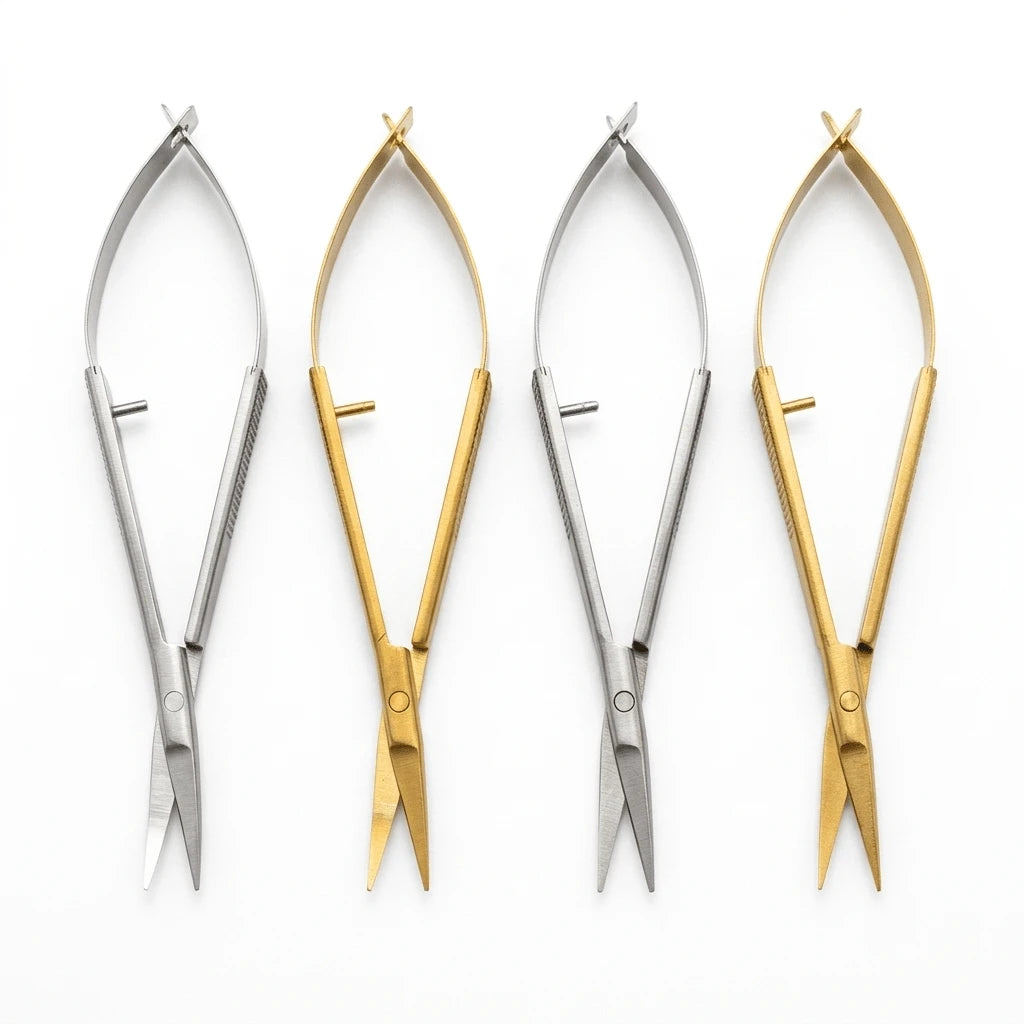 1pc Professional Stainless Steel Spring Action Eyebrow Scissors Precision Facial Hair Trimmer Cuticle Nipper Ergonomic Makeup Grooming Beauty Tool