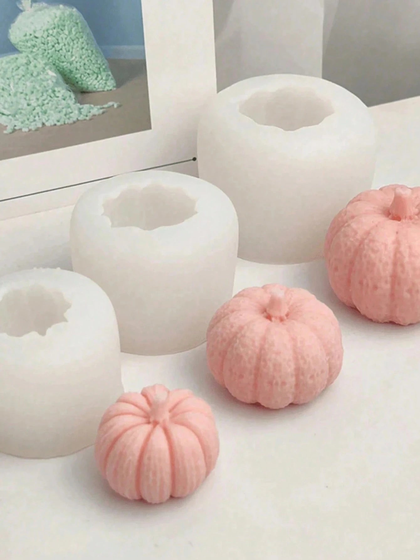1pc Pumpkin Shaped Silicone Mold Set (Large, Medium, Small), For Making Candles, Plaster, Soap, Also Suitable For Party Decoration