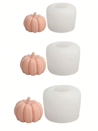 1pc Pumpkin Shaped Silicone Mold Set (Large, Medium, Small), For Making Candles, Plaster, Soap, Also Suitable For Party Decoration