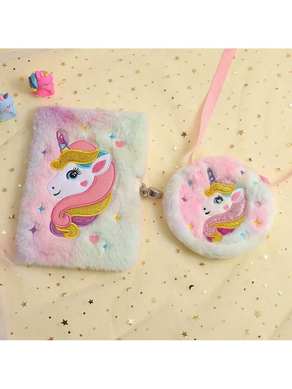 1pc Purple Unicorn Shaped Cross Body Bag