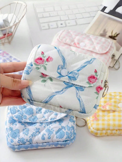 1Pc Quilted Camera Bag CCD Storage Bag Camera Case Mini Cute Square Cosmetic Bag Camera Dust Proof Storage Bag Camera Pouch Women Lipstick Sanitary Napkins Storage Pouch Small Makeup Zipper Bags Coin