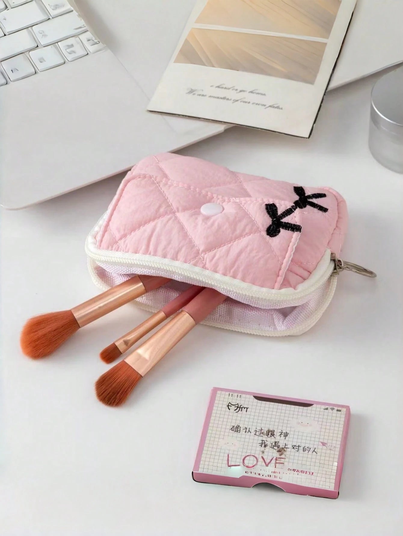 1Pc Quilted Camera Bag CCD Storage Bag Camera Case Mini Cute Square Cosmetic Bag Camera Dust Proof Storage Bag Camera Pouch Women Lipstick Sanitary Napkins Storage Pouch Small Makeup Zipper Bags Coin