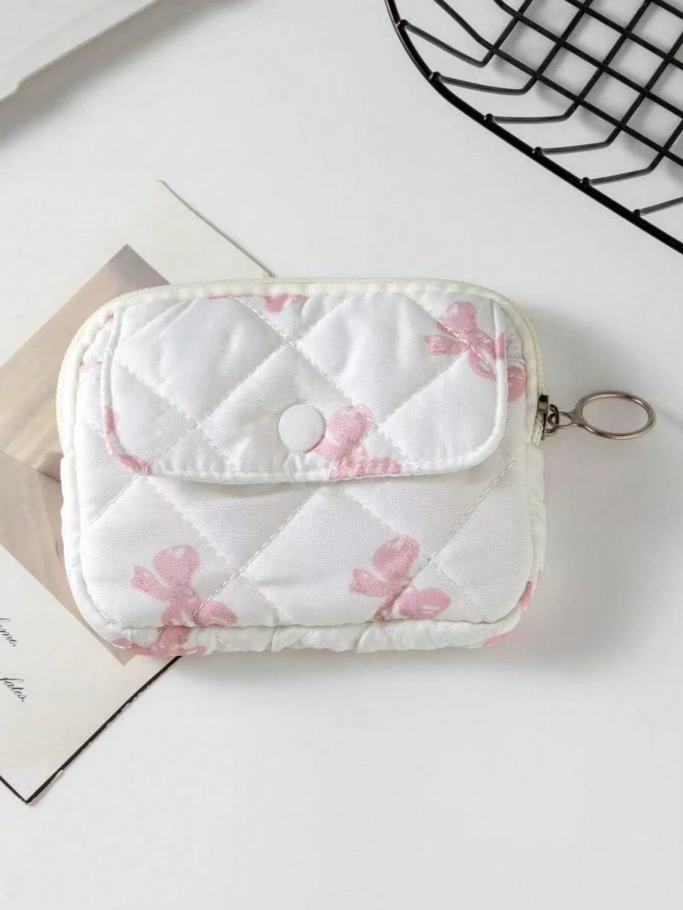 1Pc Quilted Camera Bag CCD Storage Bag Camera Case Mini Cute Square Cosmetic Bag Camera Dust Proof Storage Bag Camera Pouch Women Lipstick Sanitary Napkins Storage Pouch Small Makeup Zipper Bags Coin
