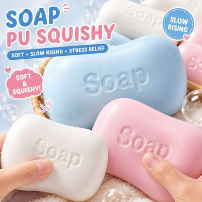 1pc Realistic Soap S-Quishy Toy, Soft Glossy Strip Soap Squeeze Stress Relief, Malleable Slow Rebound Pressure Release Toy, Suitable For Office Stress Relief, Portable Relaxation Accessory, Adult Birt