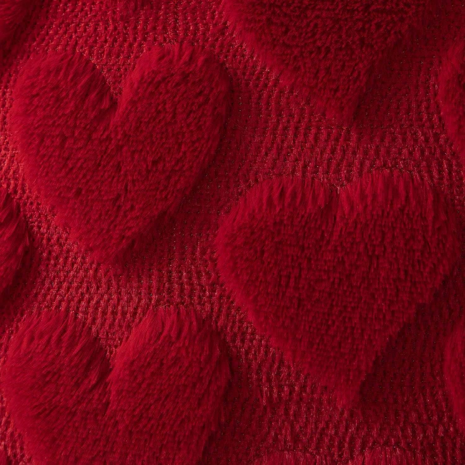 1pc Red Heart Plush Throw Pillow Cover, Soft Sofa Cushion Cover, Suitable For Living Room, Bedroom, Sofa, Home Decor