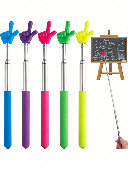 1pc Retractable Pointer For Classroom Telescopic Teachers Pointer Extendable Hand Pointer Finger Pointer Stick Mini Retractable Classroom Pointer For School Kindergarten, White/Blue/Pink, Perfect For