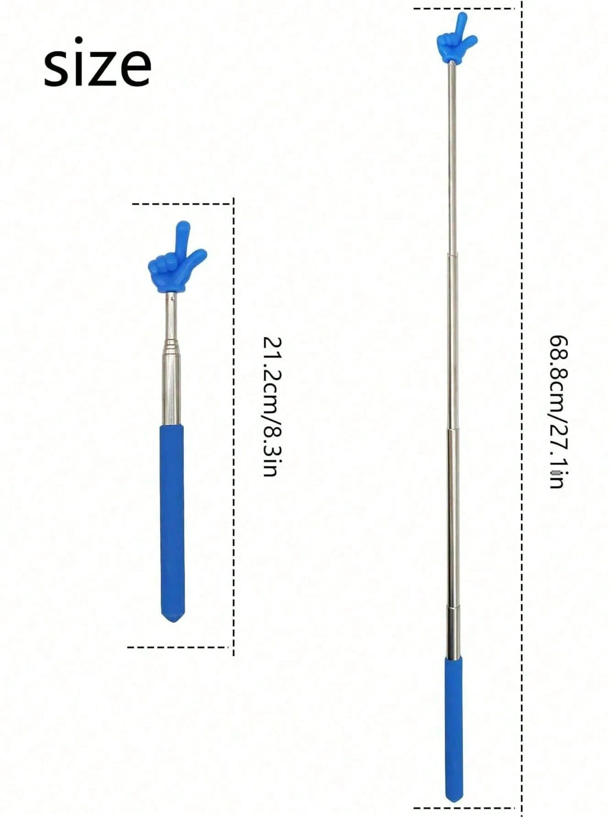 1pc Retractable Pointer For Classroom Telescopic Teachers Pointer Extendable Hand Pointer Finger Pointer Stick Mini Retractable Classroom Pointer For School Kindergarten, White/Blue/Pink, Perfect For