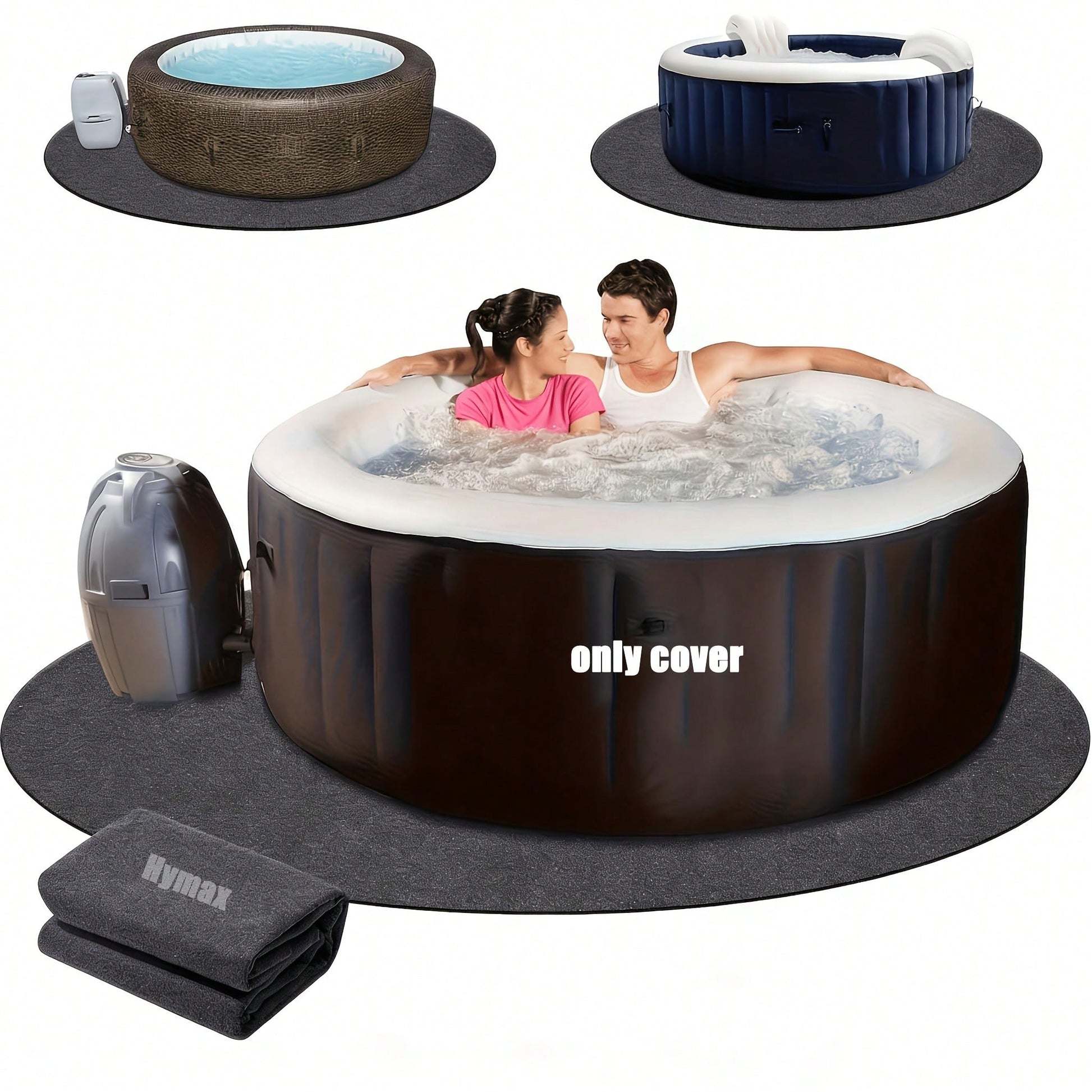 1pc Round Hot Tub Mat- Anti-Slip, Waterproof Backing, Reusable & Washable Outdoor Pool Protector For Above Ground Pools Hot Tub Accessories Pool Covers For Above Ground Swimming Pool