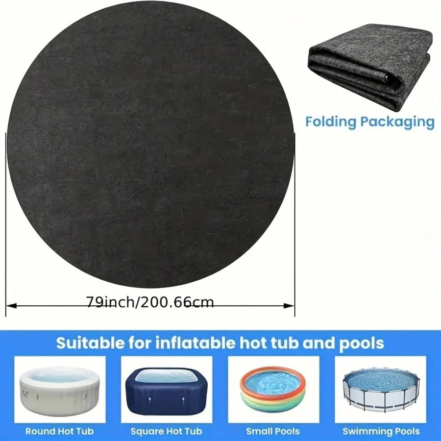 1pc Round Hot Tub Mat- Anti-Slip, Waterproof Backing, Reusable & Washable Outdoor Pool Protector For Above Ground Pools Hot Tub Accessories Pool Covers For Above Ground Swimming Pool
