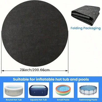 1pc Round Hot Tub Mat- Anti-Slip, Waterproof Backing, Reusable & Washable Outdoor Pool Protector For Above Ground Pools Hot Tub Accessories Pool Covers For Above Ground Swimming Pool