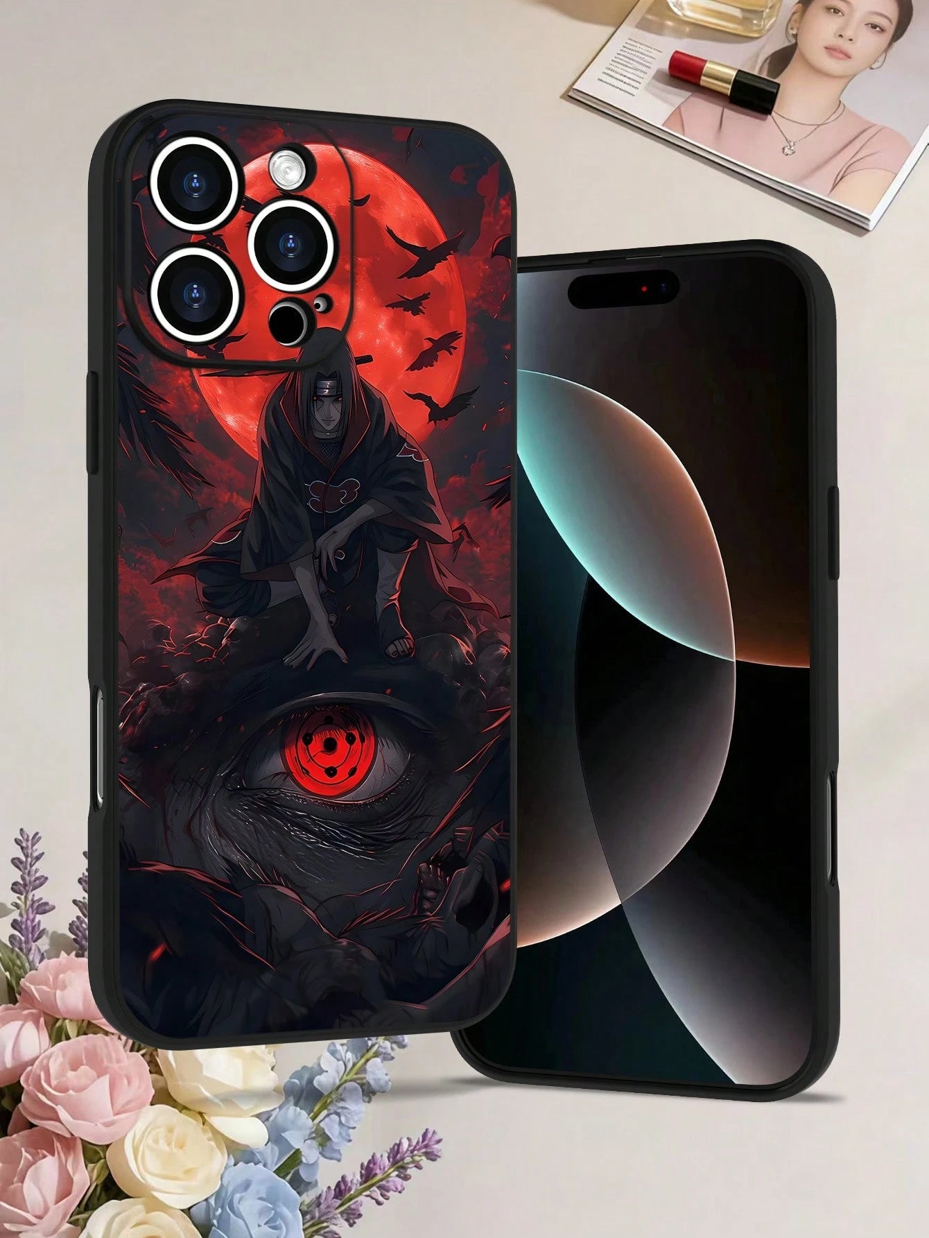 1PC Sharingan Moon Stylish Pattern TPU Anti Drop Phone Case For Men And Women 17/17PRO/17AIR/17PROMAX/16E/16/16PRO/16PLUS/16PROMAX/15/15PLUS/15PRO/15PROMAX/A71/A56/S26/S26PLUS/S26ULTRA/S25/S24/S23( I