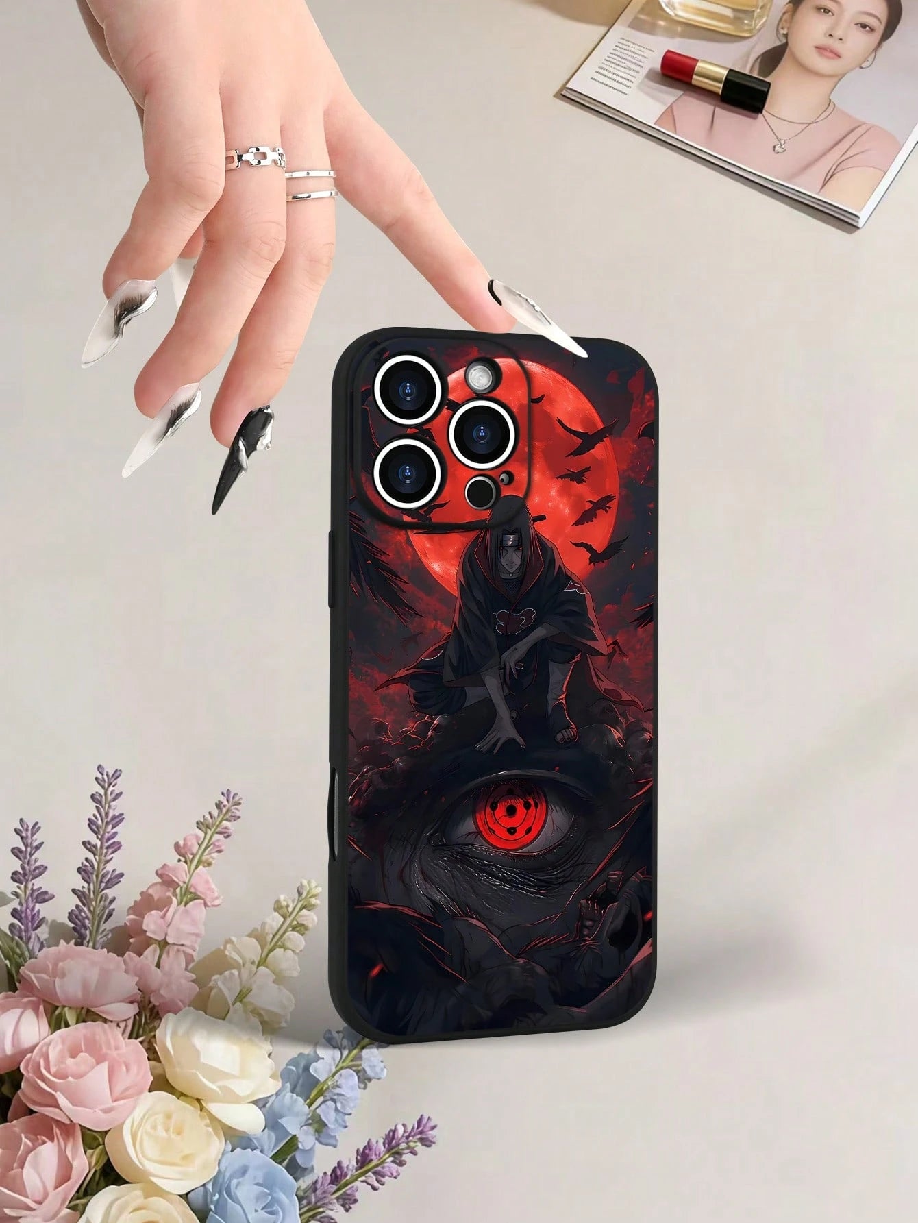 1PC Sharingan Moon Stylish Pattern TPU Anti Drop Phone Case For Men And Women 17/17PRO/17AIR/17PROMAX/16E/16/16PRO/16PLUS/16PROMAX/15/15PLUS/15PRO/15PROMAX/A71/A56/S26/S26PLUS/S26ULTRA/S25/S24/S23( I