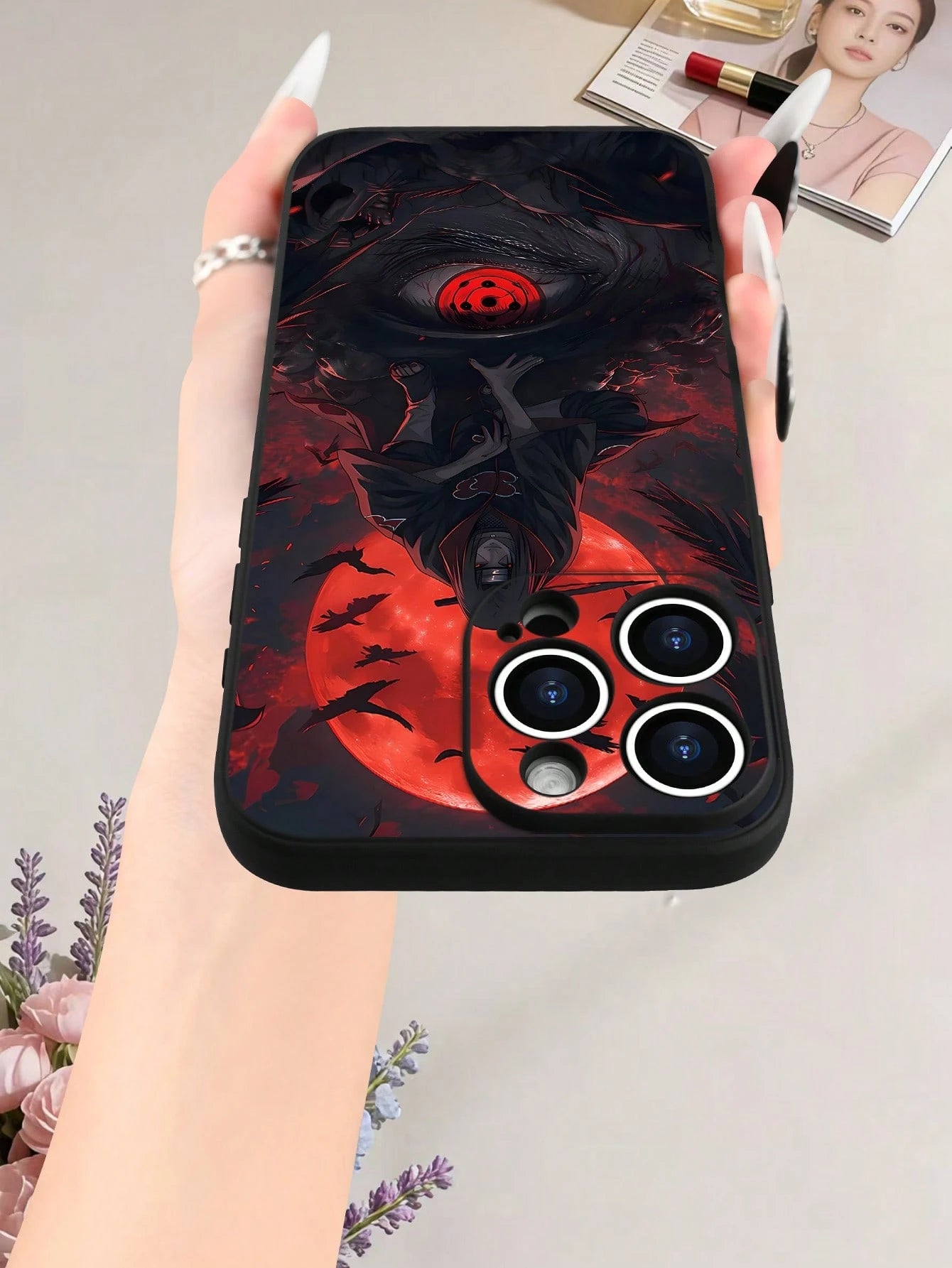 1PC Sharingan Moon Stylish Pattern TPU Anti Drop Phone Case For Men And Women 17/17PRO/17AIR/17PROMAX/16E/16/16PRO/16PLUS/16PROMAX/15/15PLUS/15PRO/15PROMAX/A71/A56/S26/S26PLUS/S26ULTRA/S25/S24/S23( I