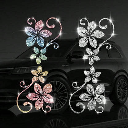 1pc Shiny Vine Floral Car Sticker, Plant & Flower Pattern, Self-Adhesive, No Residue, Easy To Install, Suitable For Cars, Trucks, Motorcycles, Glass Windows, Laptops, Plant Lovers, Etc.