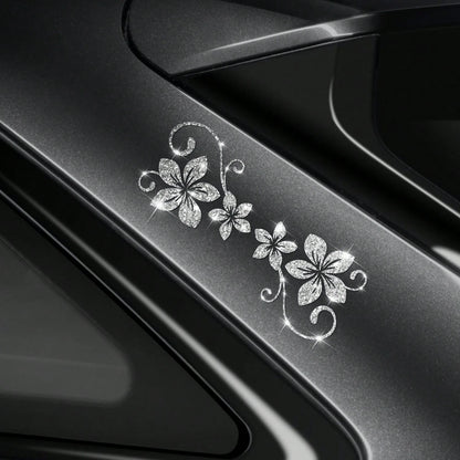 1pc Shiny Vine Floral Car Sticker, Plant & Flower Pattern, Self-Adhesive, No Residue, Easy To Install, Suitable For Cars, Trucks, Motorcycles, Glass Windows, Laptops, Plant Lovers, Etc.