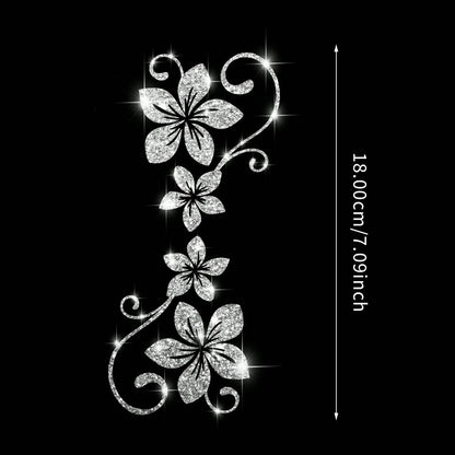 1pc Shiny Vine Floral Car Sticker, Plant & Flower Pattern, Self-Adhesive, No Residue, Easy To Install, Suitable For Cars, Trucks, Motorcycles, Glass Windows, Laptops, Plant Lovers, Etc.