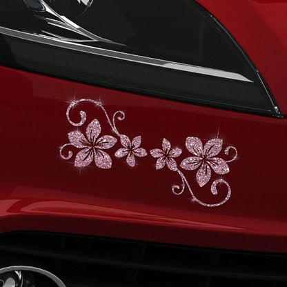 1pc Shiny Vine Floral Car Sticker, Plant & Flower Pattern, Self-Adhesive, No Residue, Easy To Install, Suitable For Cars, Trucks, Motorcycles, Glass Windows, Laptops, Plant Lovers, Etc.
