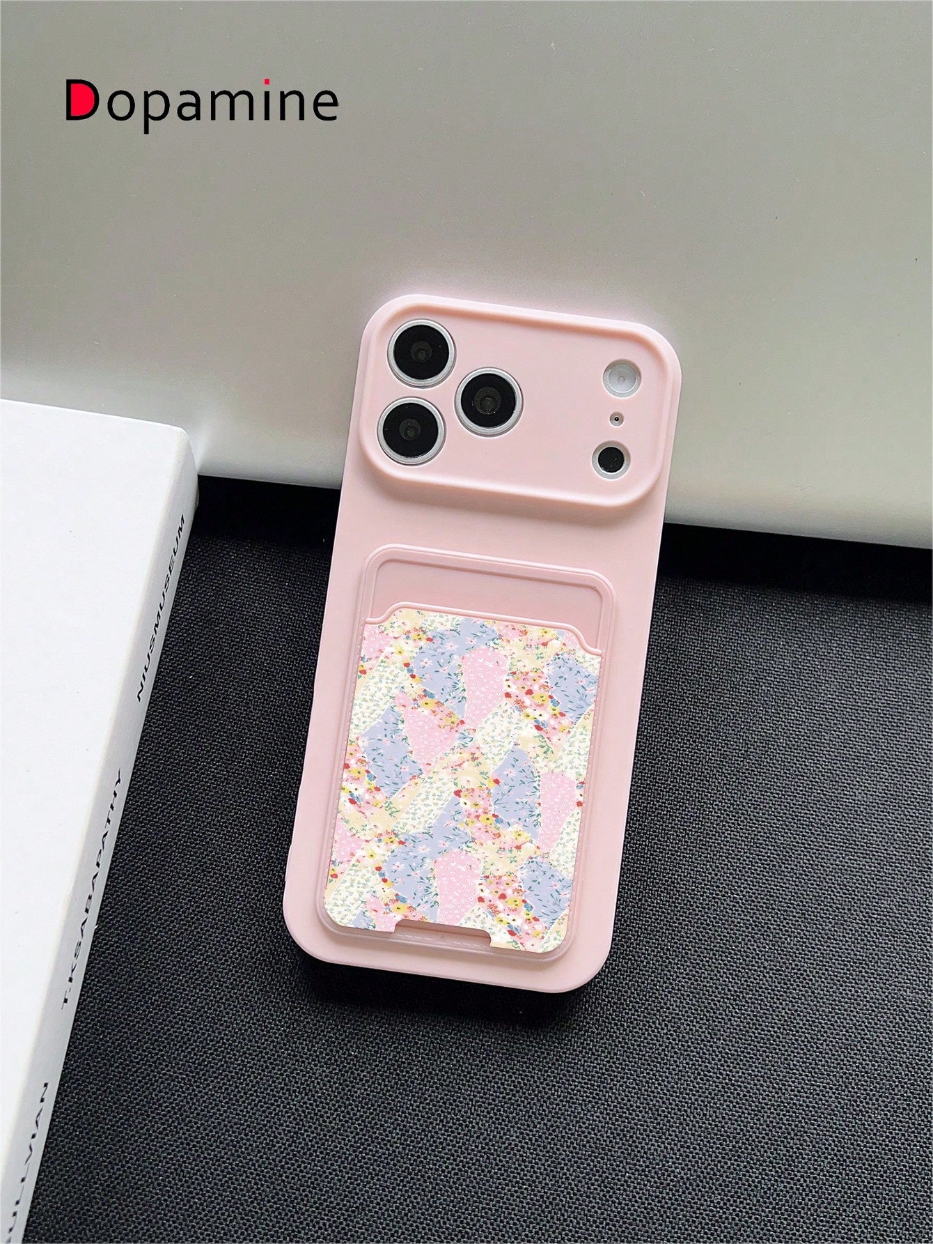 1pc Shockproof Full Coverage Silicone + TPU Liquid Phone Case With Card Holder Set, Cartoon Flower Color Block Patchwork Pattern, UV Printing, Compatible With Apple XS/XS Max/XR/11/12/13/14/15/16/17 P
