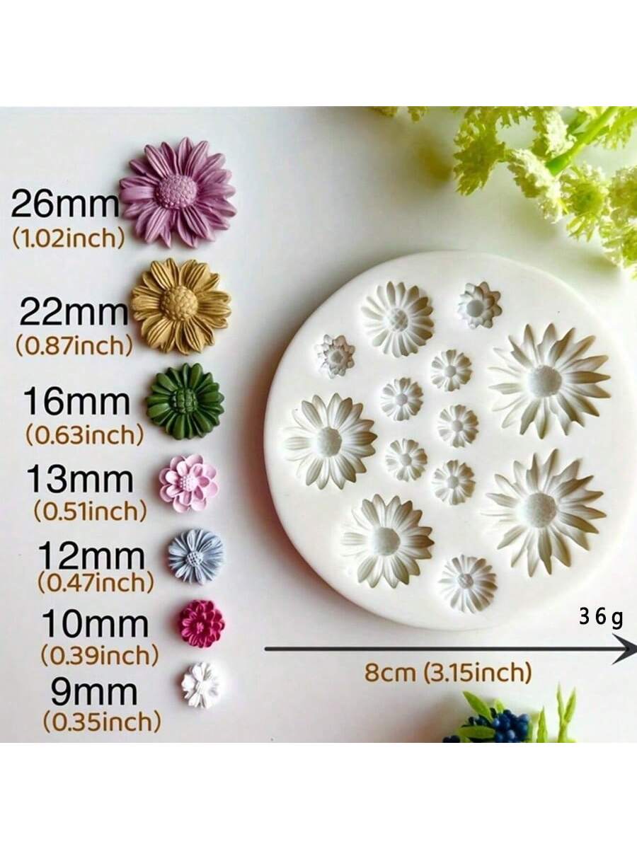1pc Silicone Flower Mold For Polymer Clay Floral Bouquet Casting, DIY Earrings Pendant Making, Polymer Clay Crafting, Mold